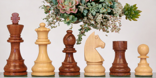 3" Staunton Classic Acacia Chess Pieces & Bag