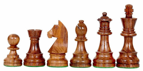 Classic 3.75" Acacia Chess Pieces & Drawstring Bag
