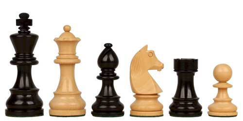 3 Inch Club Classic Ebonised Chess Pieces & Bag
