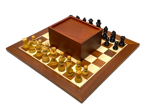 15.75” Classic Ebonised Mahogany Chess Set & Box