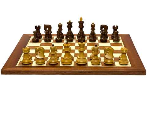3"Zagreb Russian Acacia Chess Pieces 15.75" Mahogany Board and Box