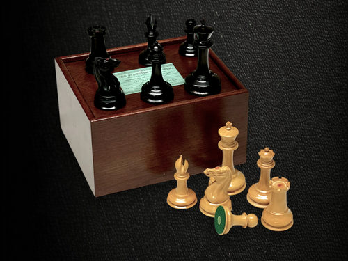 1850 London Boxwood and Ebony 3.5 Inch Replica Chessmen