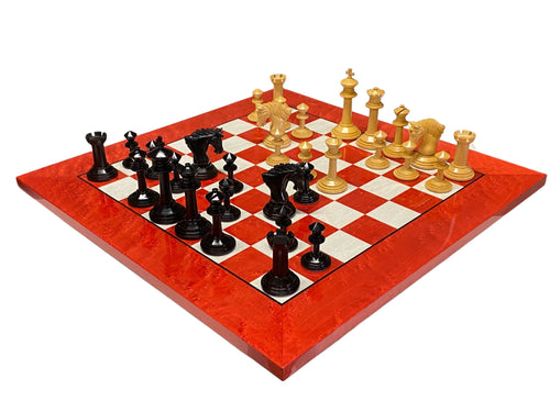 Mark Antony Chess Pieces, Presentation Case & Italian Red Chess Board