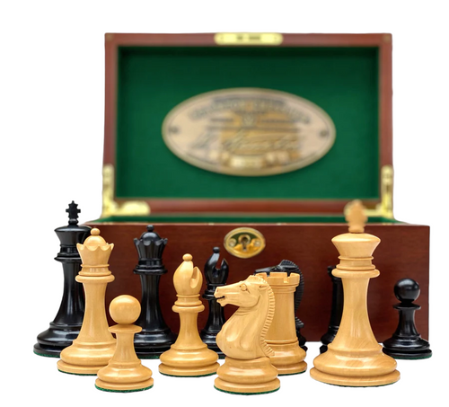 1849 Staunton "Slim Jim"Ebony Chess Pieces & Mahogany Box