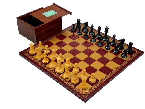 1850 London Chessmen Italian Retro Chessboard and Slide Top Box