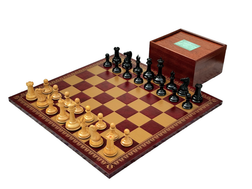 1850 London Chessmen Italian Retro Chessboard and Slide Top Box