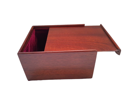 Small Mahogany Slide Lid Chess Box - UK Made