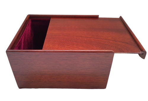 Large Mahogany Slide Lid Chess Box - UK Made