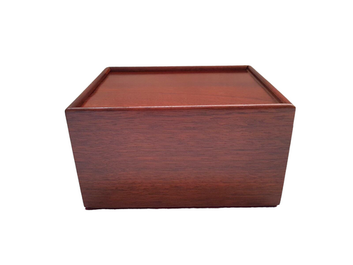 Small Mahogany Slide Lid Chess Box - UK Made