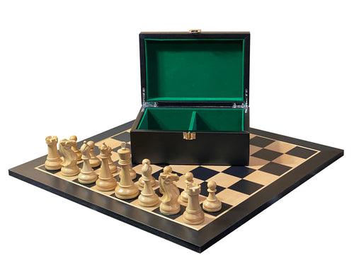 Black Winchester Anegre Chess Set Combination