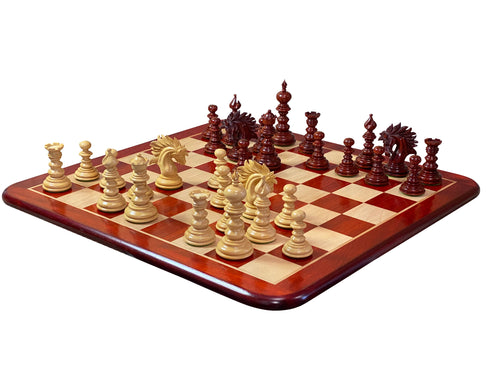St Petersburg Luxury Redwood Chess Pieces and 23"Redwood Chessboard