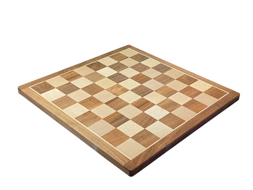 18" Handmade Acacia and Boxwood Hardwood Chess Board