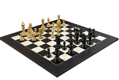 Imperial Anegre Chessmen & Birdseye Maple Deluxe Chess Board