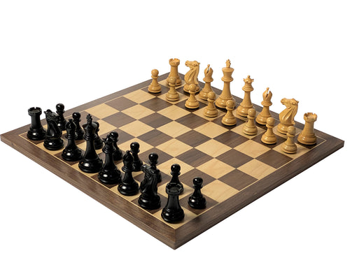 3.5" Stallion Black Walnut Chess Set & Vinyl Box