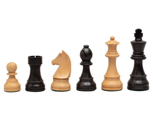 3.75" Classic Ebonised Chess Pieces & Bag