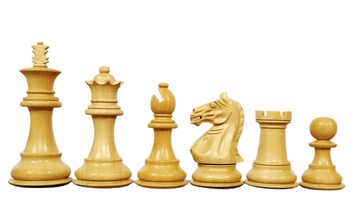 3.5" Queens Gambit Supreme Fierce Knight Acacia Chess Pieces