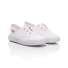 kids white canvas slip on shoes