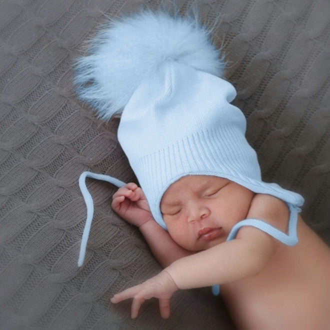 baby boy pom pom hat