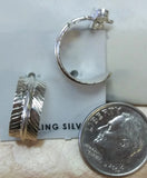 Sterling Silver Feather Half-Hoop Earrings