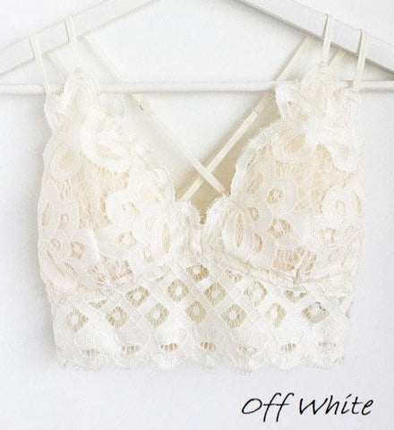 SCALLOPED LACE CAMI BRALETTE in OFF WHITE – Yee Haw Ranch Outfitters
