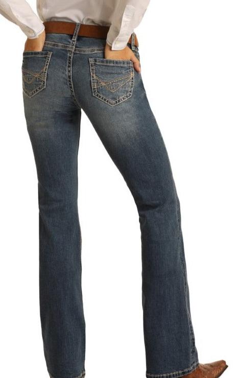 Rock & Roll Ladies Mid-Rise Riding Boot Jeans Light Vintage – Yee Haw Ranch  Outfitters