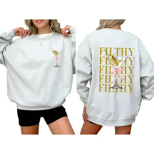 Filthy Martini Sweatshirt - Ash - Alicia DiMichele Boutique