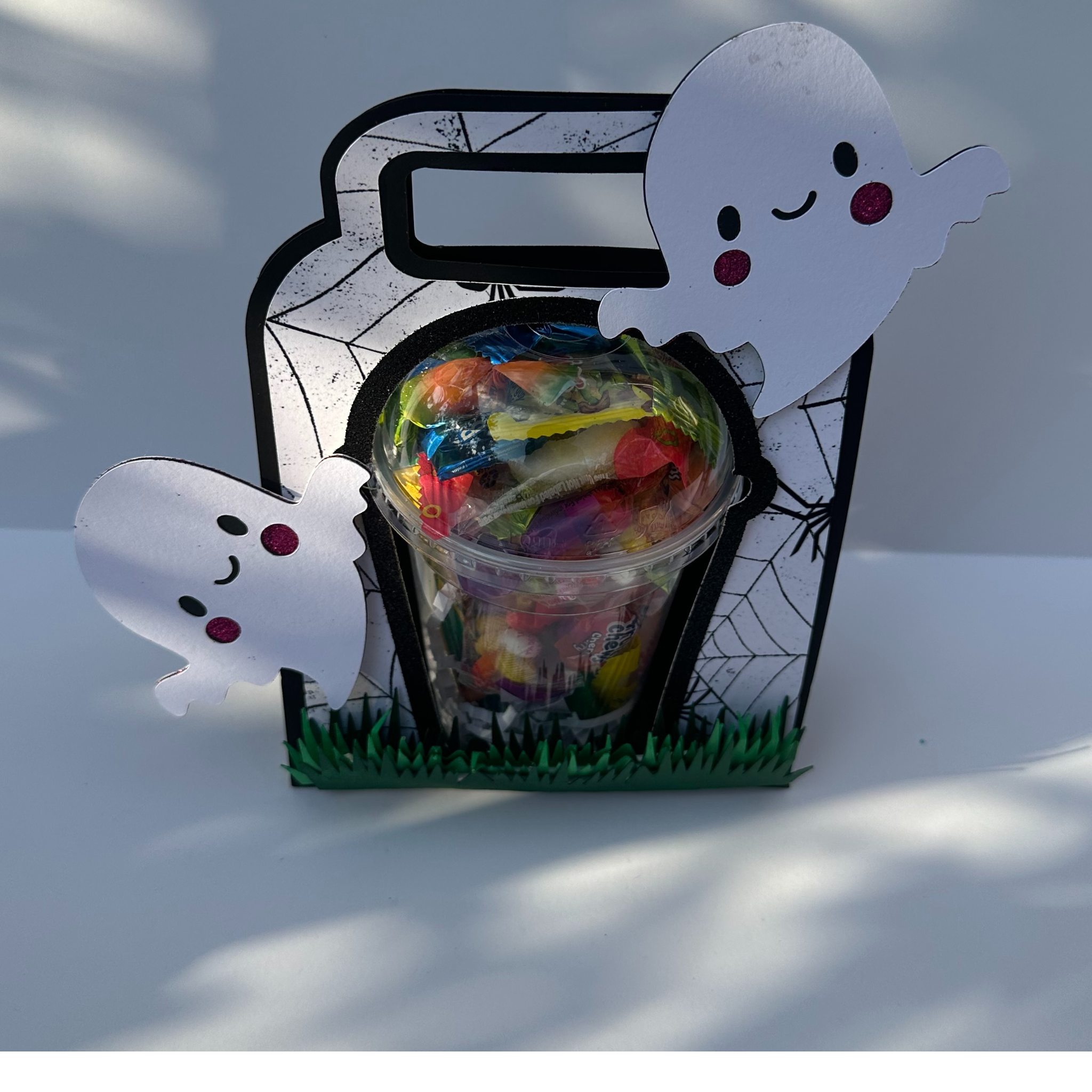 DIY 12 oz Ghost Dome Cup SVG Template - Party Favor Craft Design for Events & Celebrations, Holiday Party Favor