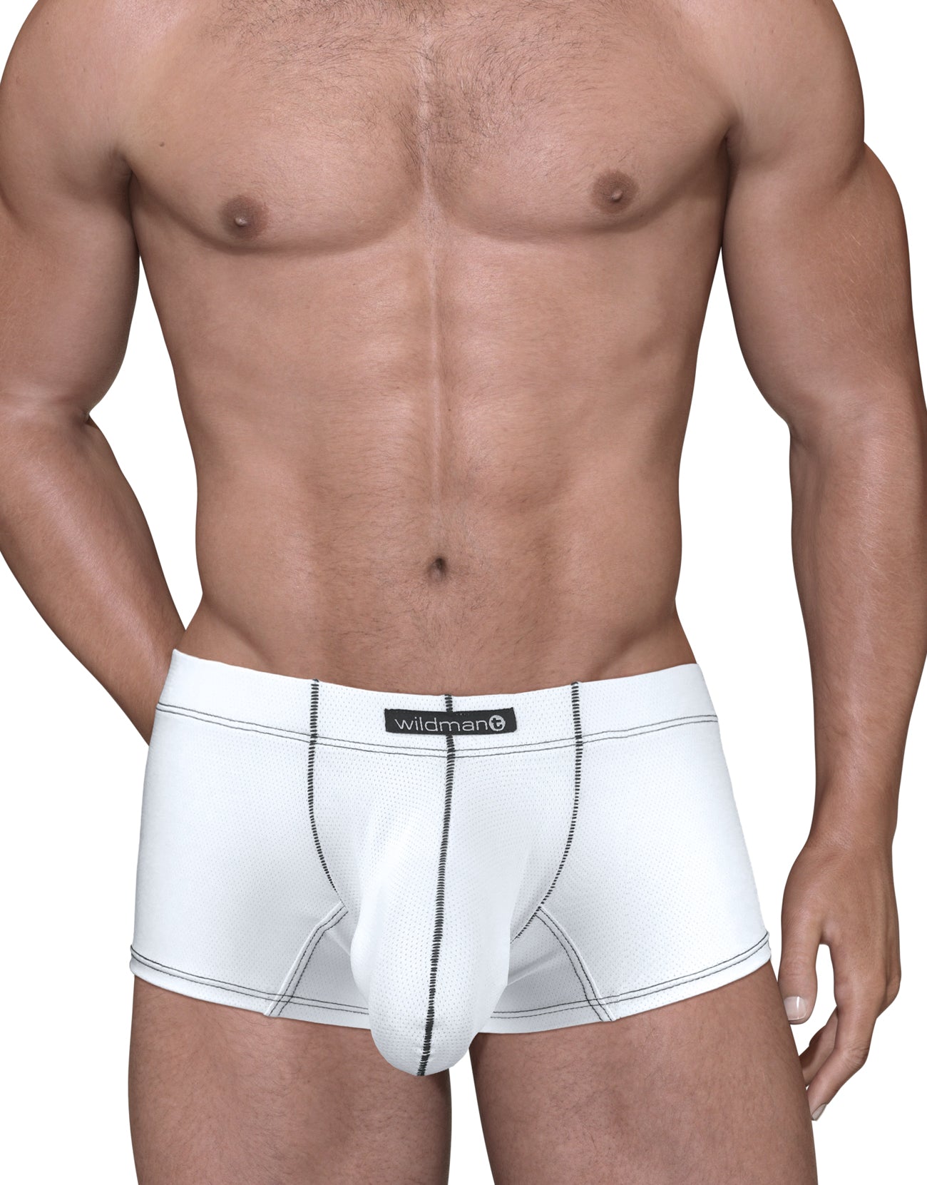 Boxer Stitch Big Boy Pouch - Blanc