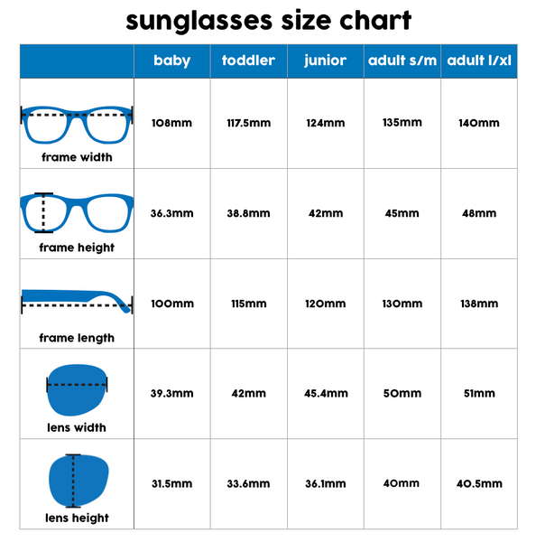 Glasses Frame Size Chart