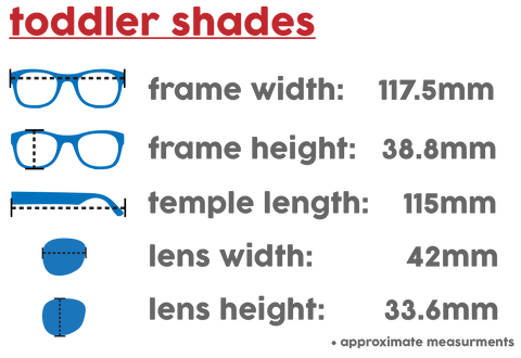 toddler glasses size