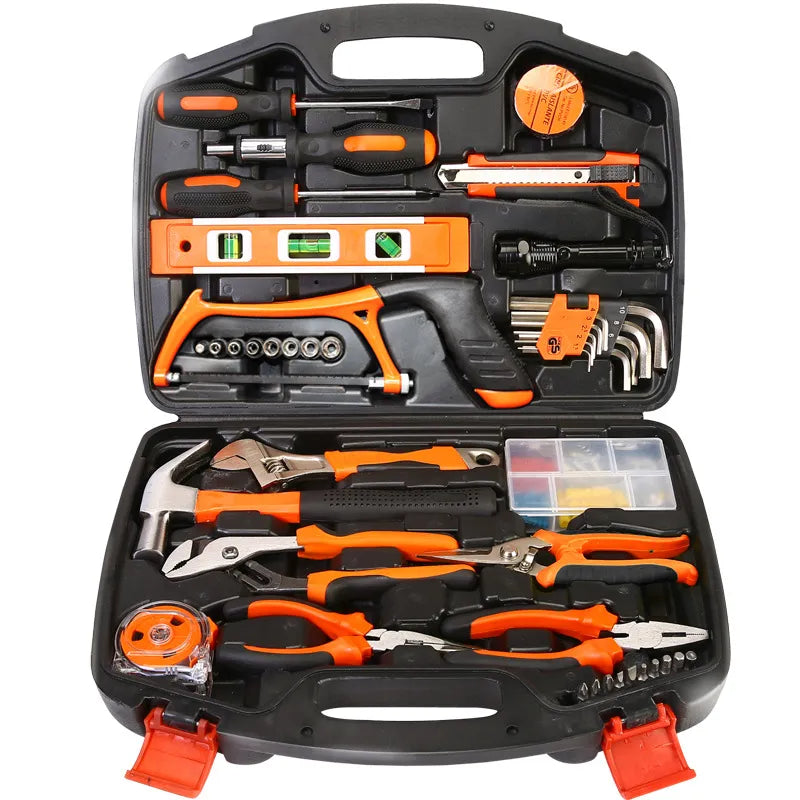 36 PCS Socket Wrench Auto Repair Tool Combination Package Mixed Tool Set General Household Hand Kit with Plastic Toolbox Storage