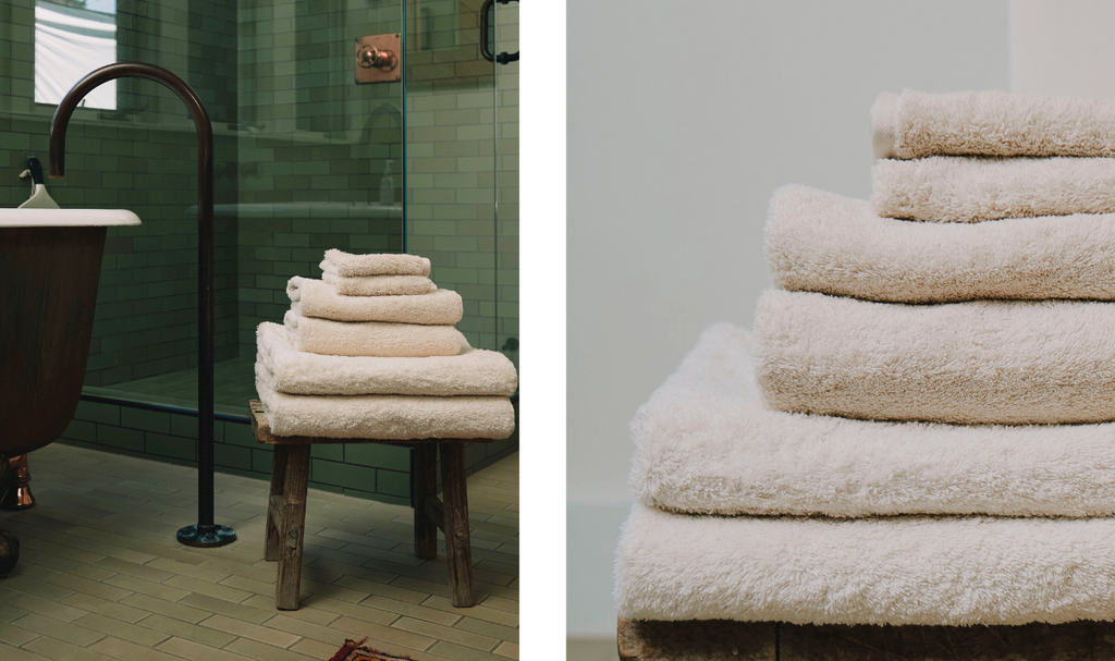 White bath towels