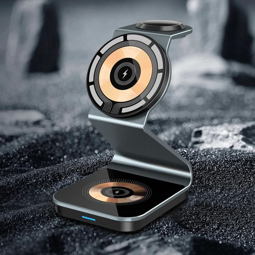 3-in-1 Wireless Ladestation | 15W Magnetisch: Schnelladen für iPhone 15 Pro Max