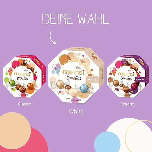 merci lovelies White (1x185g): Pralinenmischung mit gefüllten Schokoladen-Spezialitäten 5