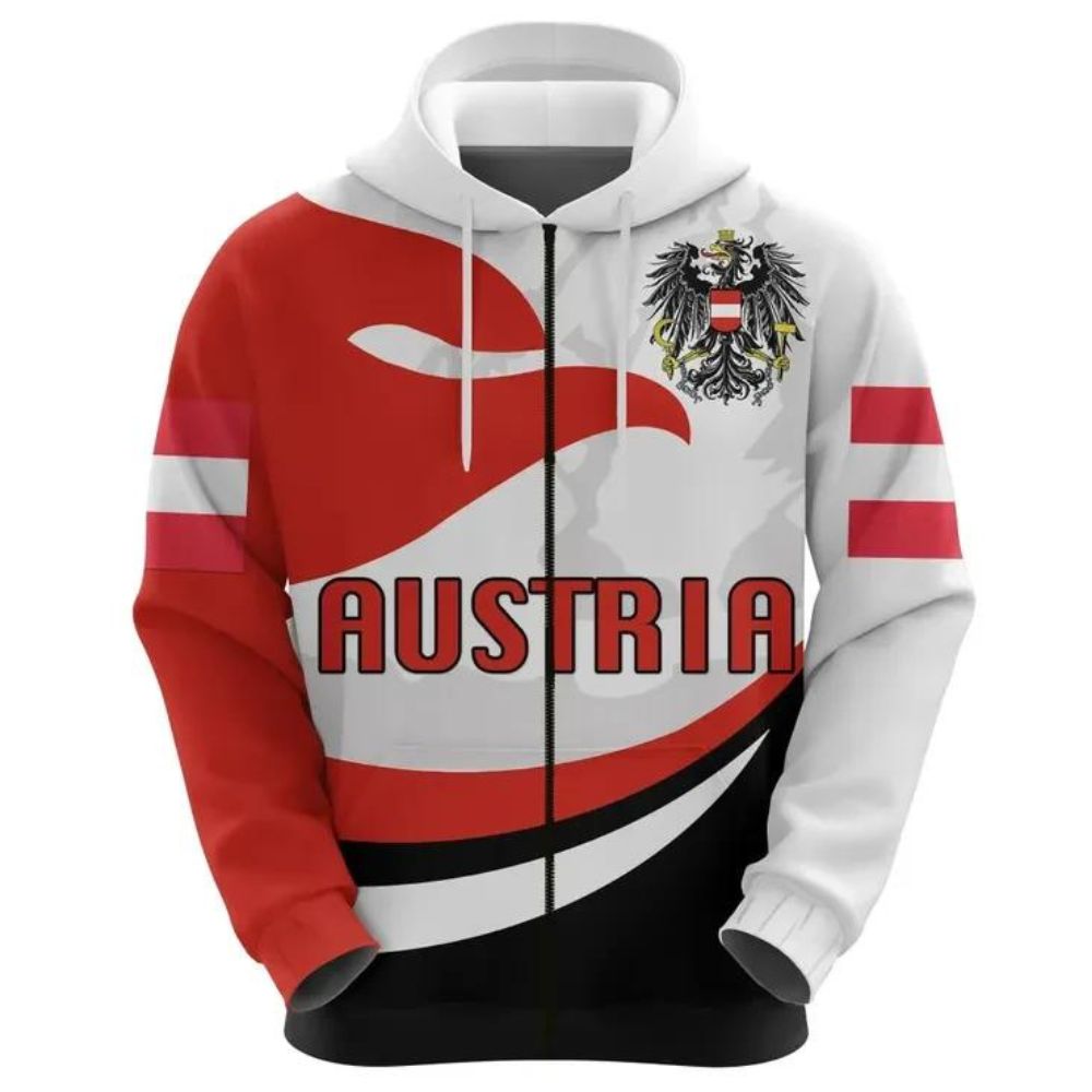 Österreich 3D Sport Hoodie: Unisex | EM2024 Streetwear