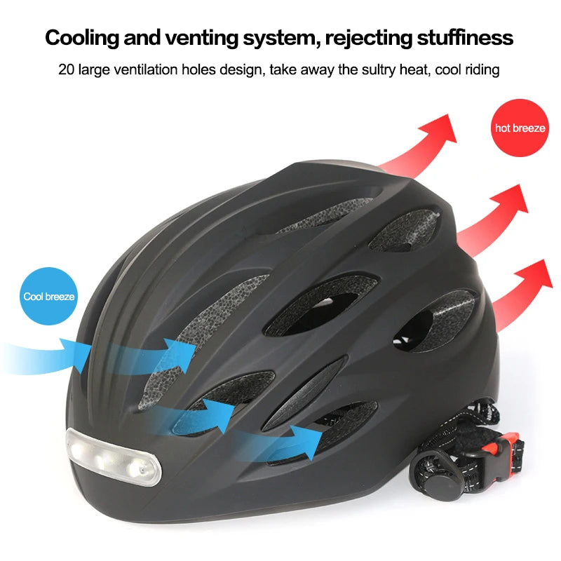 Atmungsaktiver Fahrradhelm für Herren und Damen | mit LED-Licht 4