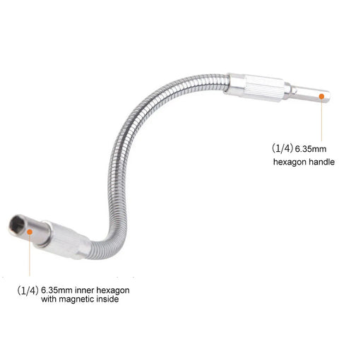 Tête d'arbre souple universelle de 1/4 pouces pour porte-foret électrique | Tournevis flexible avec tige hexagonale et tige d'extension5