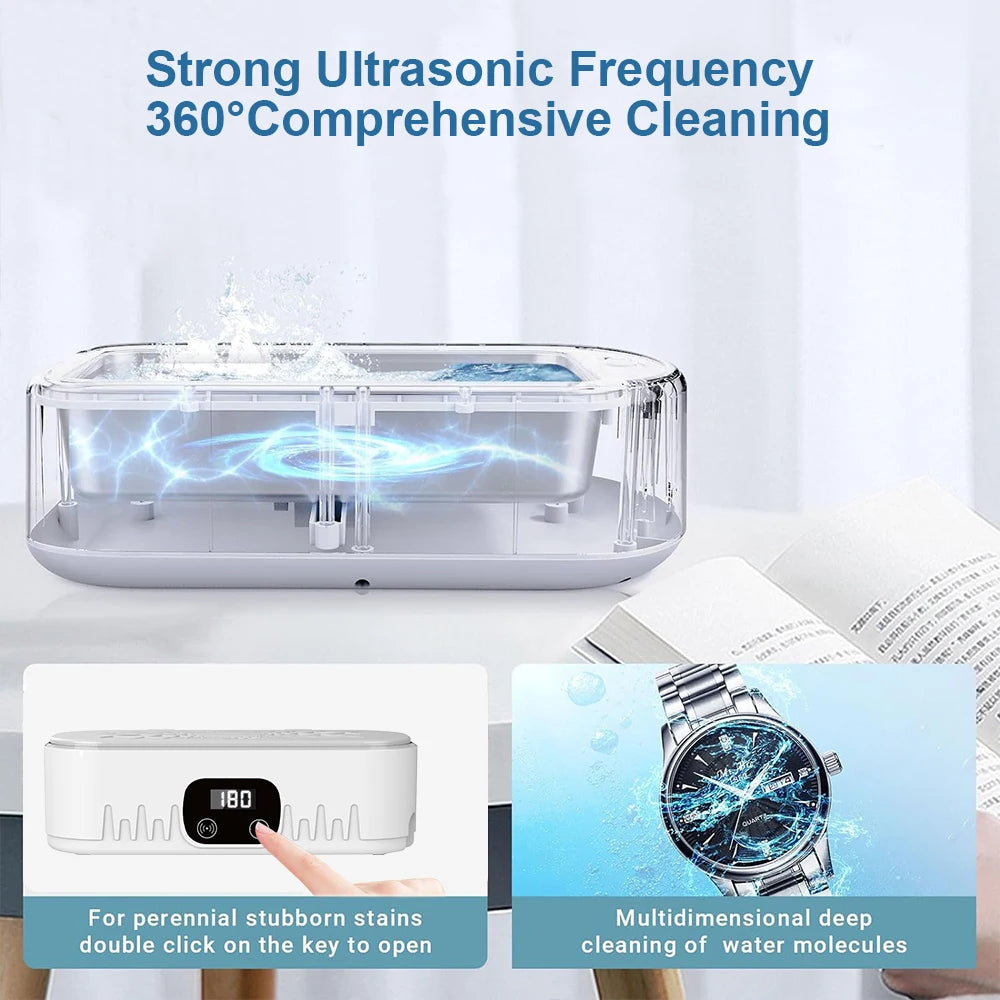 Ultraschallreiniger 400ml | Ultrasonic Reinigungsgerät 18W: 360 Grad Tiefreinigung 2