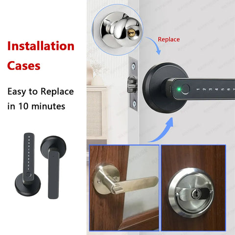 Smart Fingerprint Door Lock | Remote Access via Smartlife-Tuya App - Installation Cases