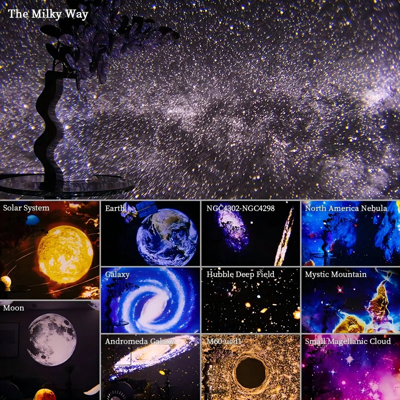 360° rotatable LED night light Galaxy projector | Starry sky planetarium