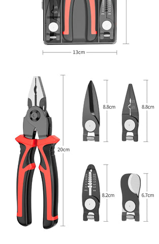 Multifunctional Craftsman's Pliers | Featuring Interchangeable Heads (5-in-1) - Includes