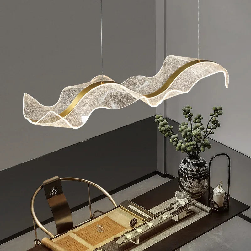 Lampe de luxe à vagues LED ciel étoilé romantique | Luminaire décoratif à intensité variable pour salon, salle à manger