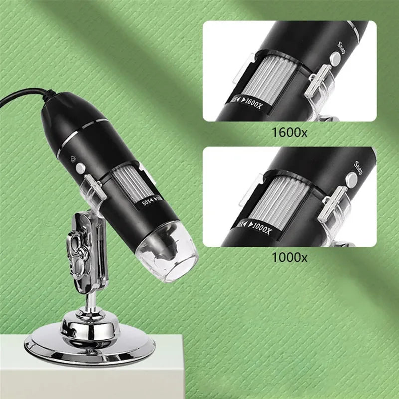 Digital Microscope Camera 500X-1600X with USB Type-C for Soldering & Cell Phone Repair