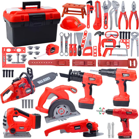 Kids' Electric Toy Drill Construction Set: Power Tools for Pretend Play - Full Kit
