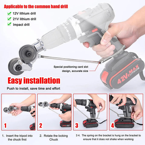 Electric Drill Plate Cutter Adapter | Metal Nibbler Drill Attachment | Easy Installation