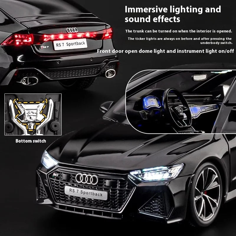 Audi RS7 Sportback model car (1:18) with remote control, sound and light | Collector's item, gift