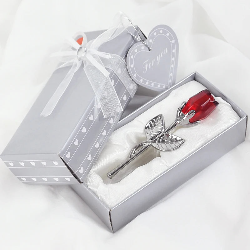 Crystal glass rose in a case | Perfect end-of-year gift for family, wife, etc.