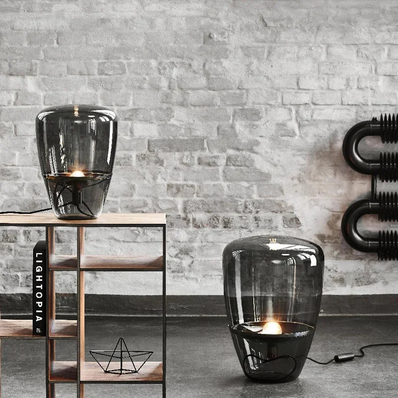 NORDIC designer glass table lamp | Modern bedside lamp for living room decor
