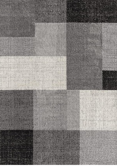 the carpet Pearl | Moderner Dichter Kurzflor-Teppich: Konturenschnitt (160x220cm) Kariert-Grau