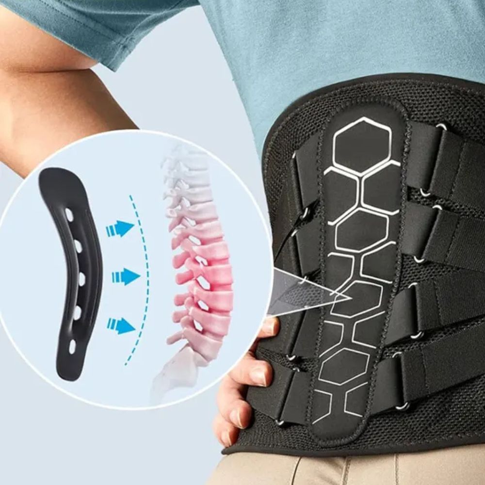 Rückenstützgürtel: Lendenwirbelstütze bei Rückenschmerzen, Ischias, Bandscheibenvorfall & Skoliose | Leicht mit Soft-Pad